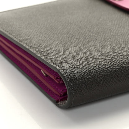 Celine Grained Calfskin Large Multifunction Strap Wallet Grey Pink 8 of 10