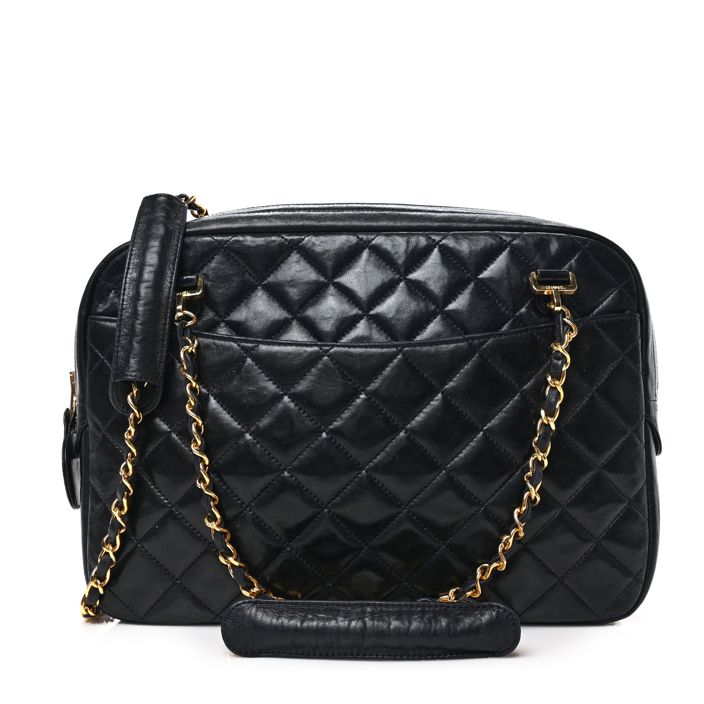 Lambskin Quilted Shoulder Bag Black