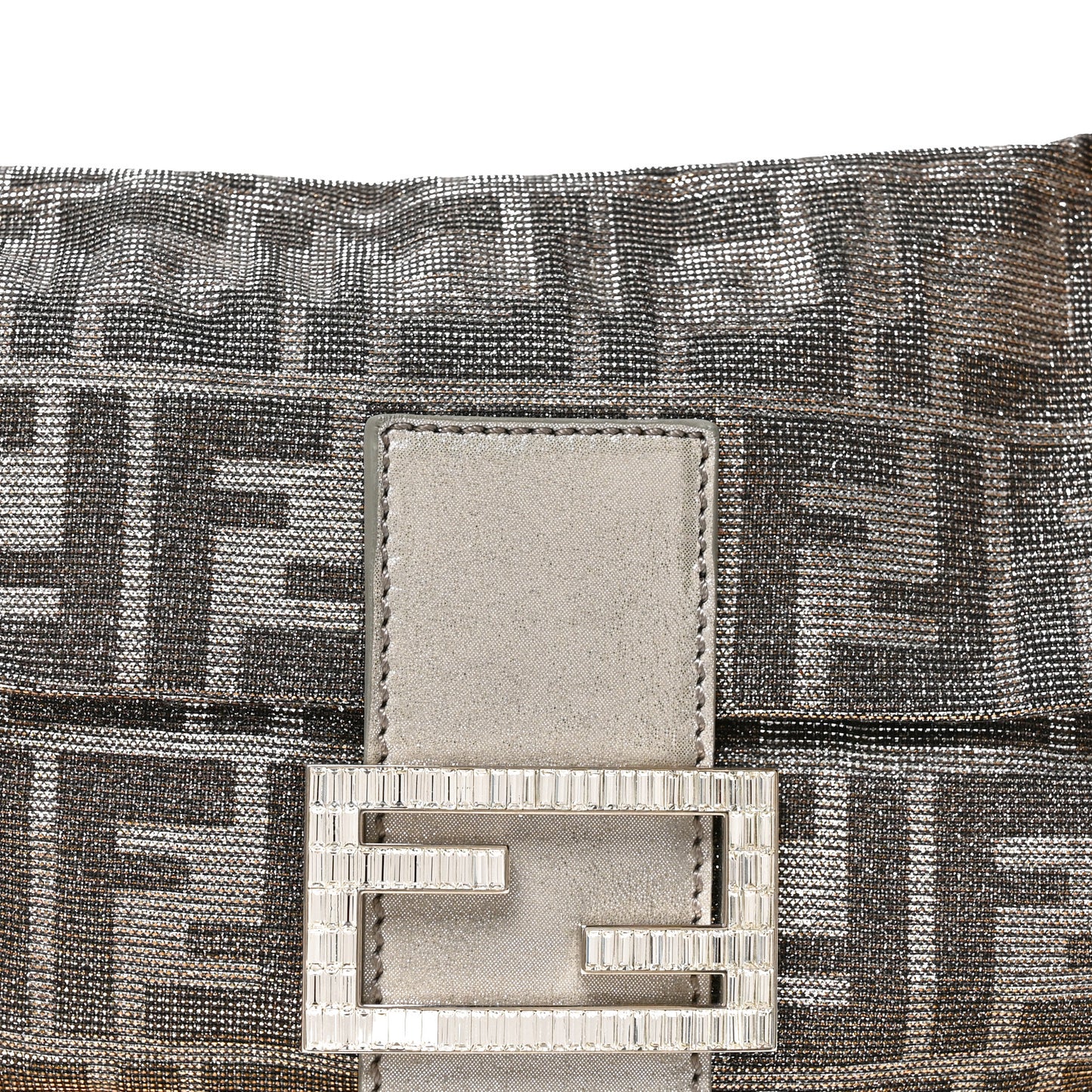 Metallic Lurex Zucca Vitello Baguette Argento