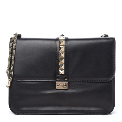 Valentino Garavani Vitello Extra Large Glam Lock Rockstud Flap Black 1 of 13
