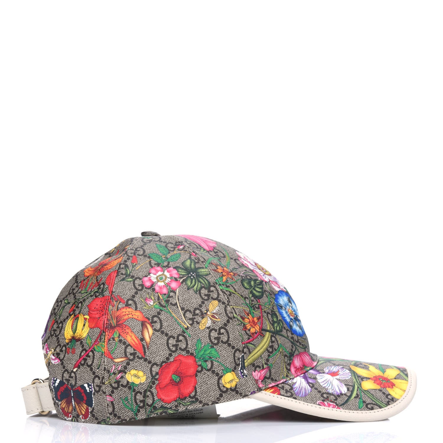 Gucci GG Supreme Flora Claudia Baseball Hat 58 L White 3 of 4