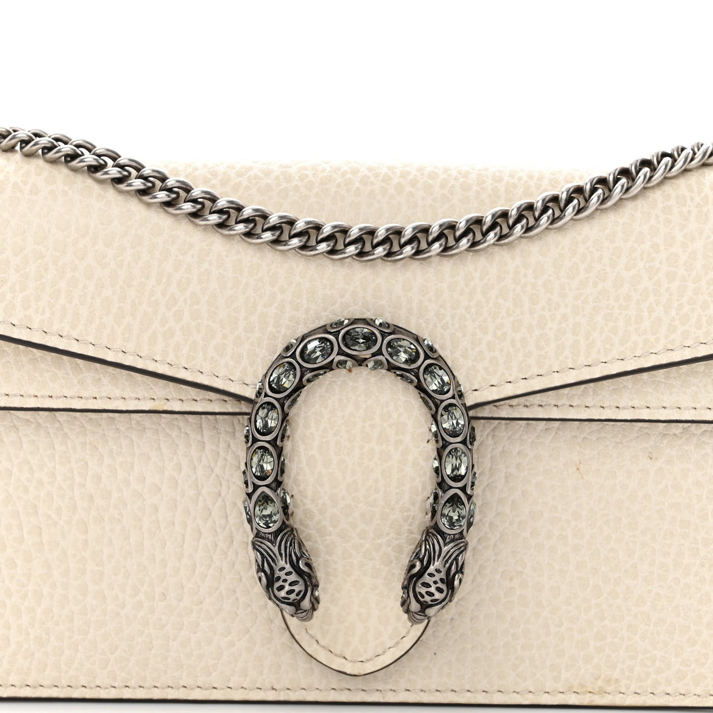 Dollar Calfskin Crystal Super Mini Dionysus Shoulder Bag Mystic White Black Diamond