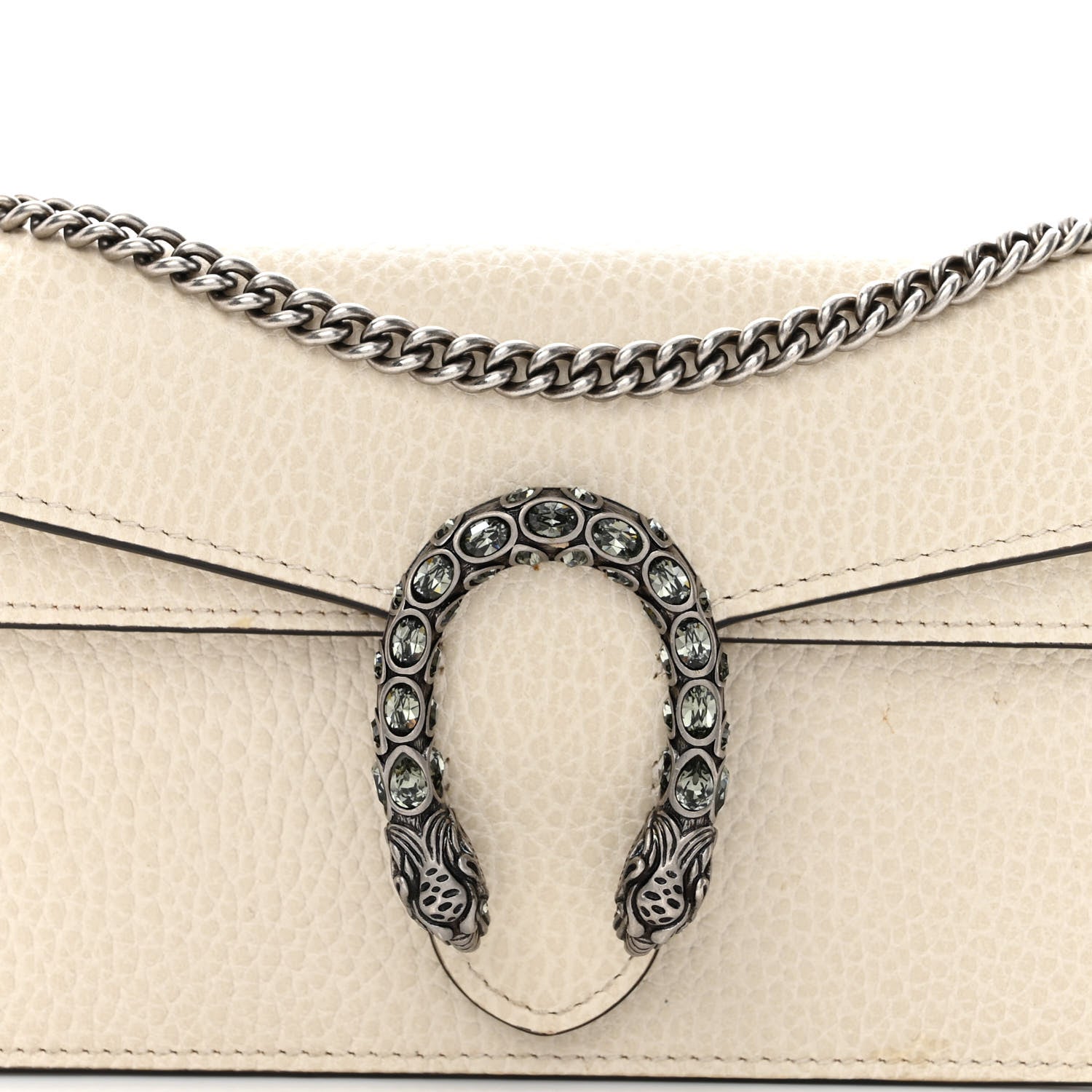 Gucci Dollar Calfskin Crystal Super Mini Dionysus Shoulder Bag Mystic White Black Diamond 7 of 10