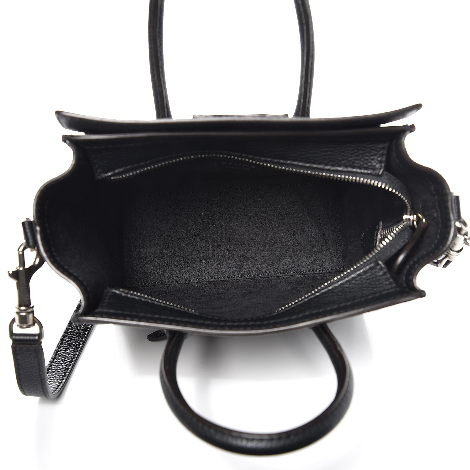 Celine Drummed Calfskin Nano Luggage Black 5 of 7