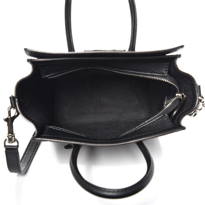 Celine Drummed Calfskin Nano Luggage Black 5 of 7