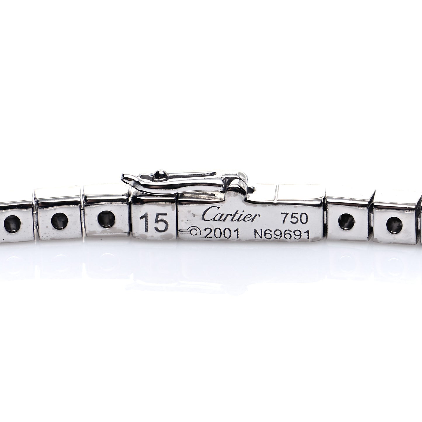18K White Gold Lanieres Bracelet 15
