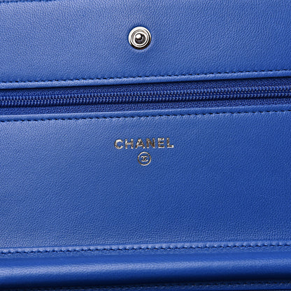 Chanel Lambskin Quilted Wallet On Chain WOC Blue 5 of 12