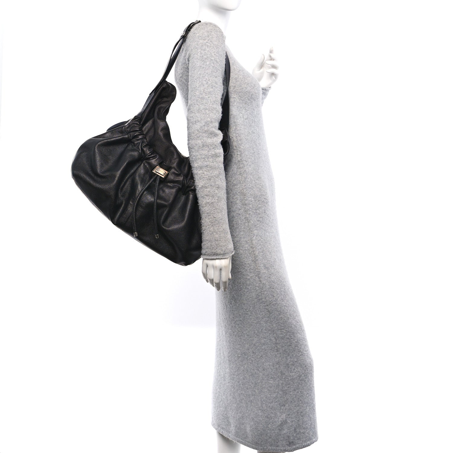 Burberry Calfskin Warrior Hobo Black 2 of 14
