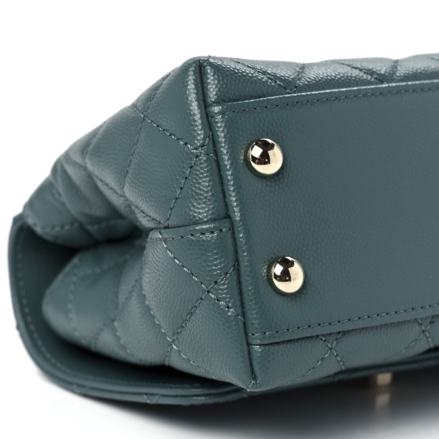 Caviar Quilted Extra Mini Coco Handle Flap Green