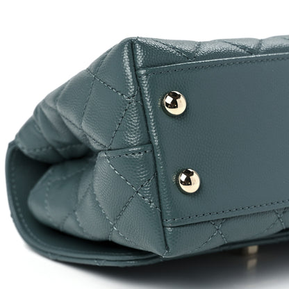 Chanel Caviar Quilted Extra Mini Coco Handle Flap Green 11 of 13
