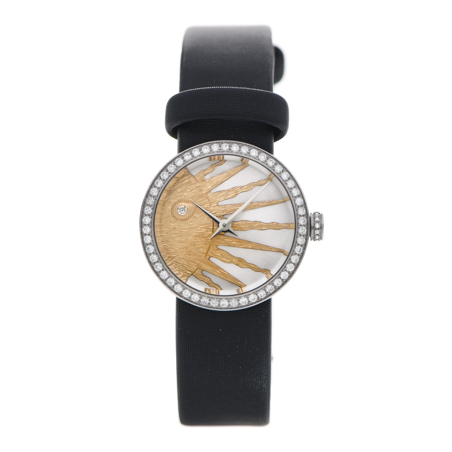 Stainless Steel Satin Diamond Bezel Mother of Pearl 25mm La D De Dior Rose Celeste Quartz Watch