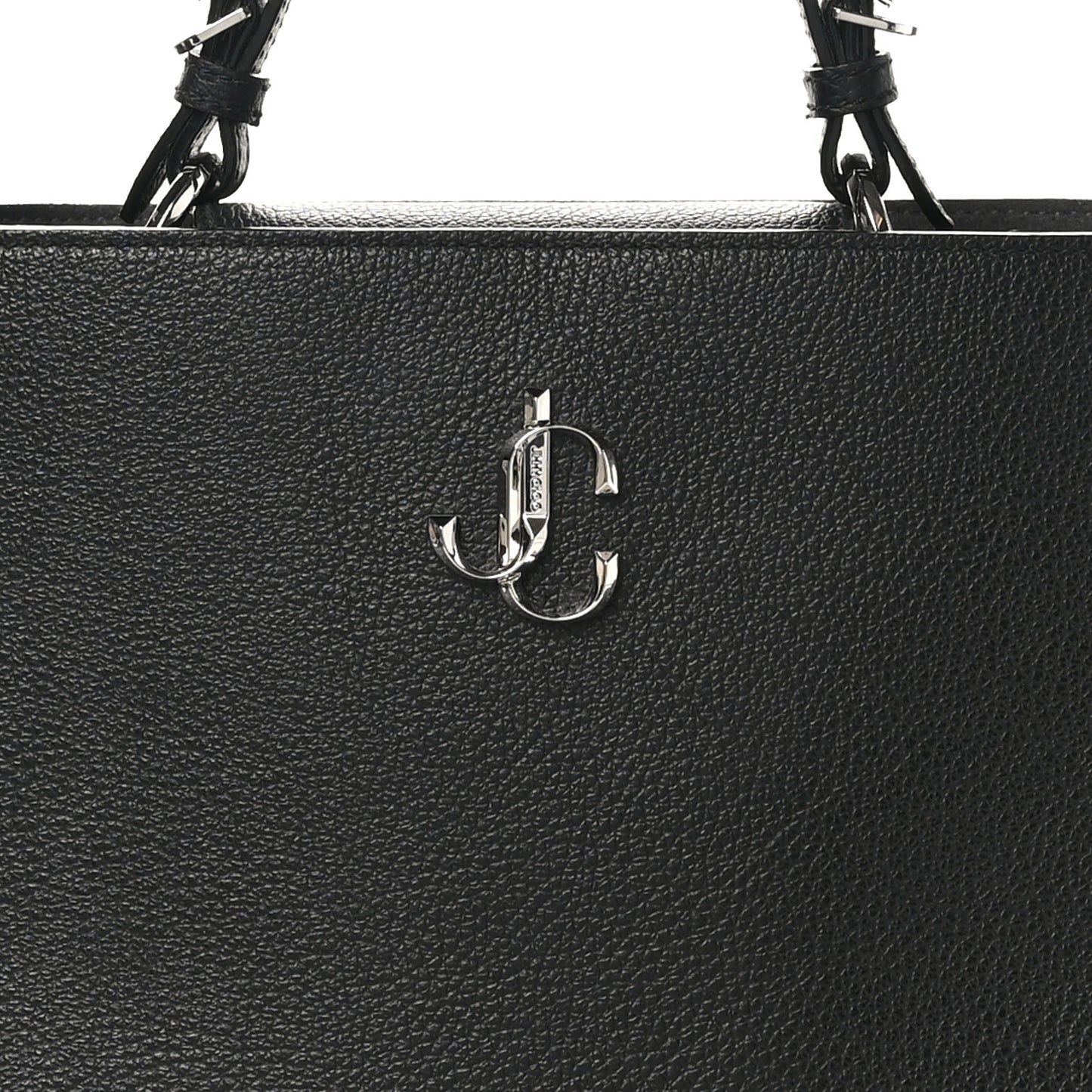 Grainy Calfskin Large Varenne Logo Top Handle Satchel Black