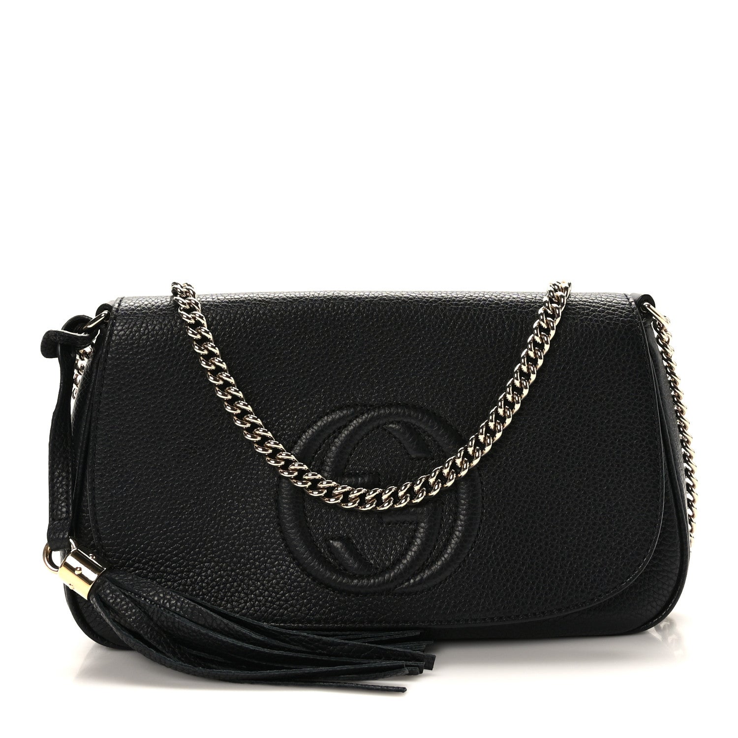 Gucci Pebbled Calfskin Medium Soho Flap Crossbody Black 1 of 9