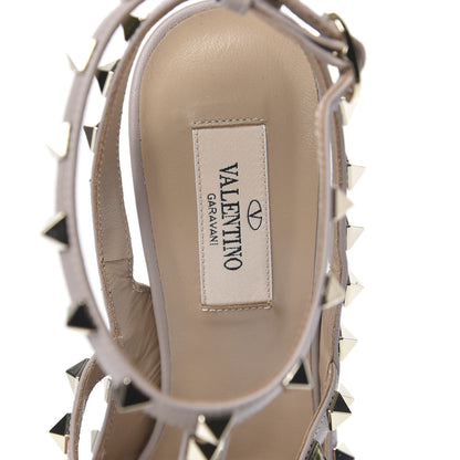 Valentino Garavani Patent Rockstud Ankle Strap Pumps 38.5 Poudre 7 of 9