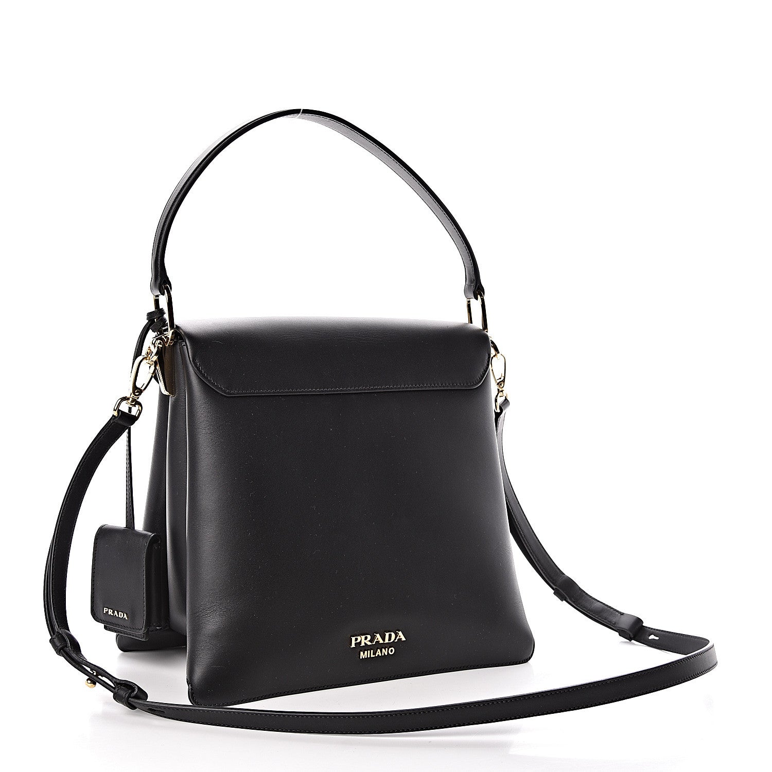 Prada New Calfskin Medium Ingrid Top Handle Bag Black 3 of 9