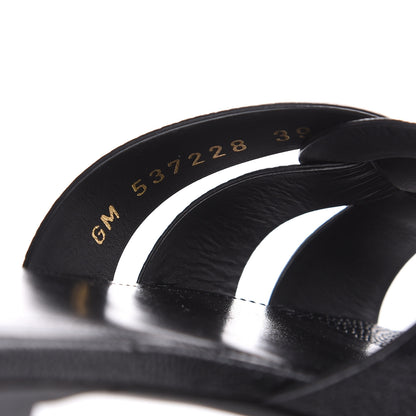 Saint Laurent Grain De Poudre Nu Pied 05 Slide Sandals 39 Black 7 of 9