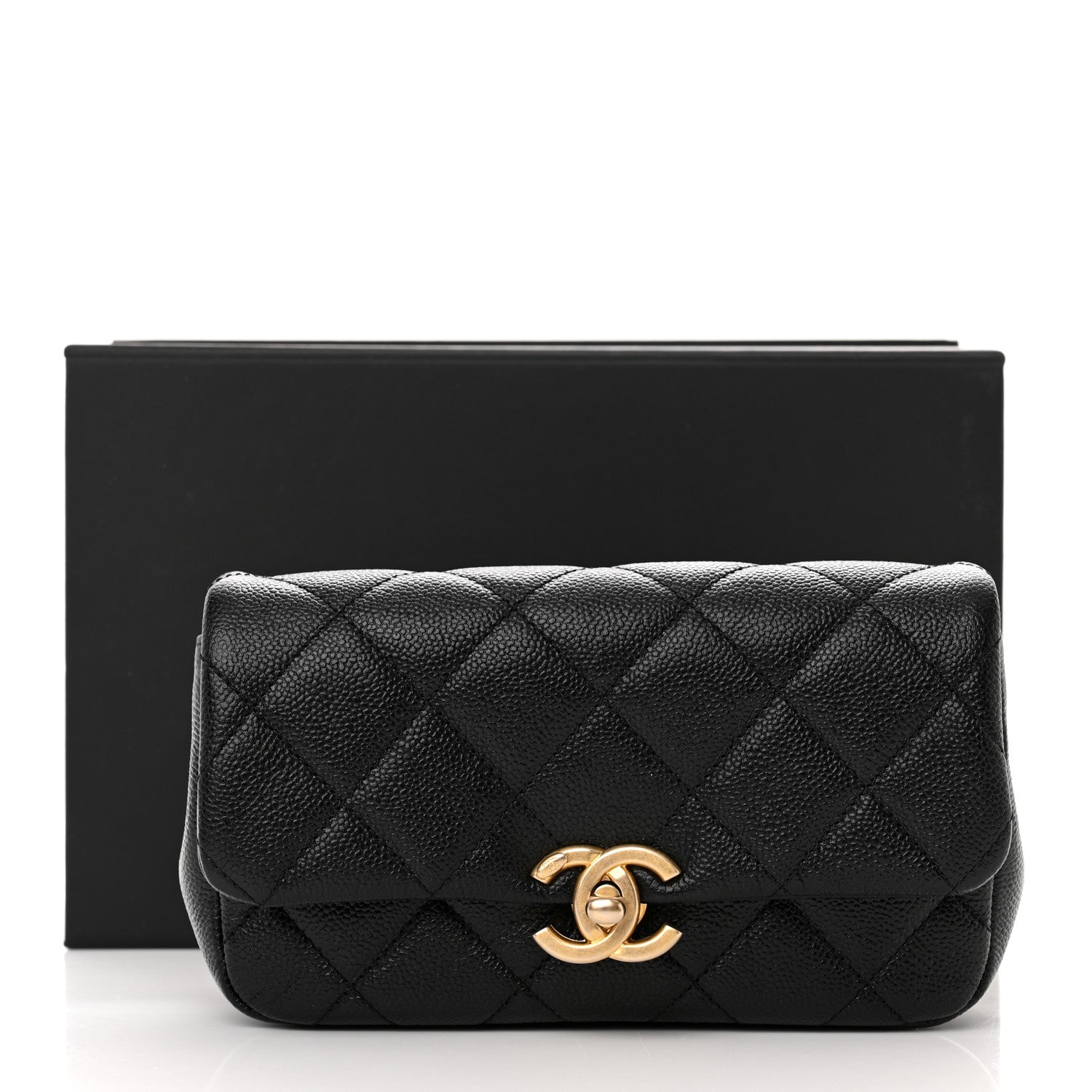 Chanel Shiny Caviar Quilted Chain Melody Waist Belt Bag Black 12 of 12