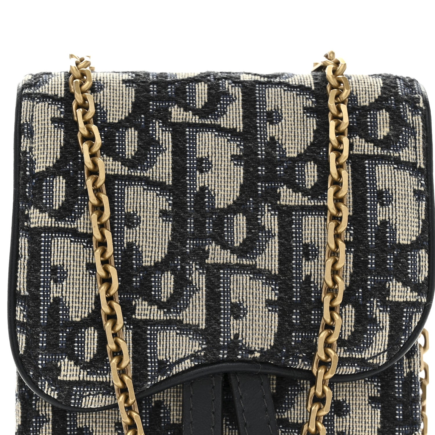 Christian Dior Oblique Vertical Saddle Pouch Blue 7 of 9