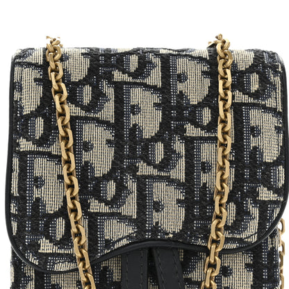 Christian Dior Oblique Vertical Saddle Pouch Blue 7 of 9