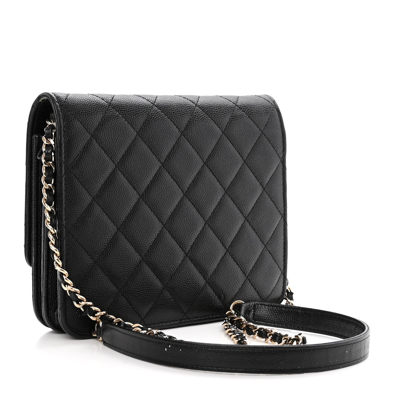 Chanel Caviar Quilted Square Wallet On Chain WOC Black 3 of 13