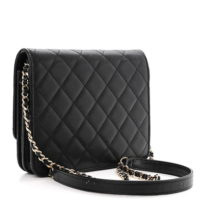 Chanel Caviar Quilted Square Wallet On Chain WOC Black 3 of 13