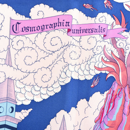 Hermes Silk Cosmographia Universalis Scarf 90 Bleu Jean Rose Vif 3 of 4