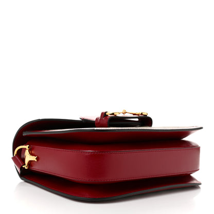 Gucci GG Supreme Monogram Azalea Calfskin Horsebit 1955 Shoulder Bag Beige Ebony New Cherry Red 4 of 10