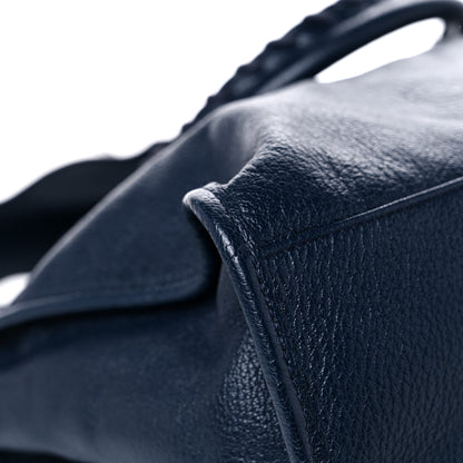 Balenciaga Chevre Silver Metallic Edge Hardware City Bleu Nuit Dark Sea 10 of 14