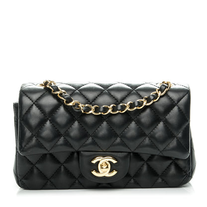 Chanel Lambskin Quilted Mini Rectangular Flap Black 1 of 8