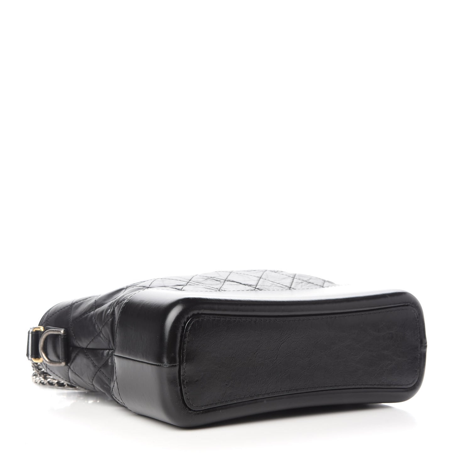 Aged Calfskin Quilted Medium Gabrielle Hobo Black