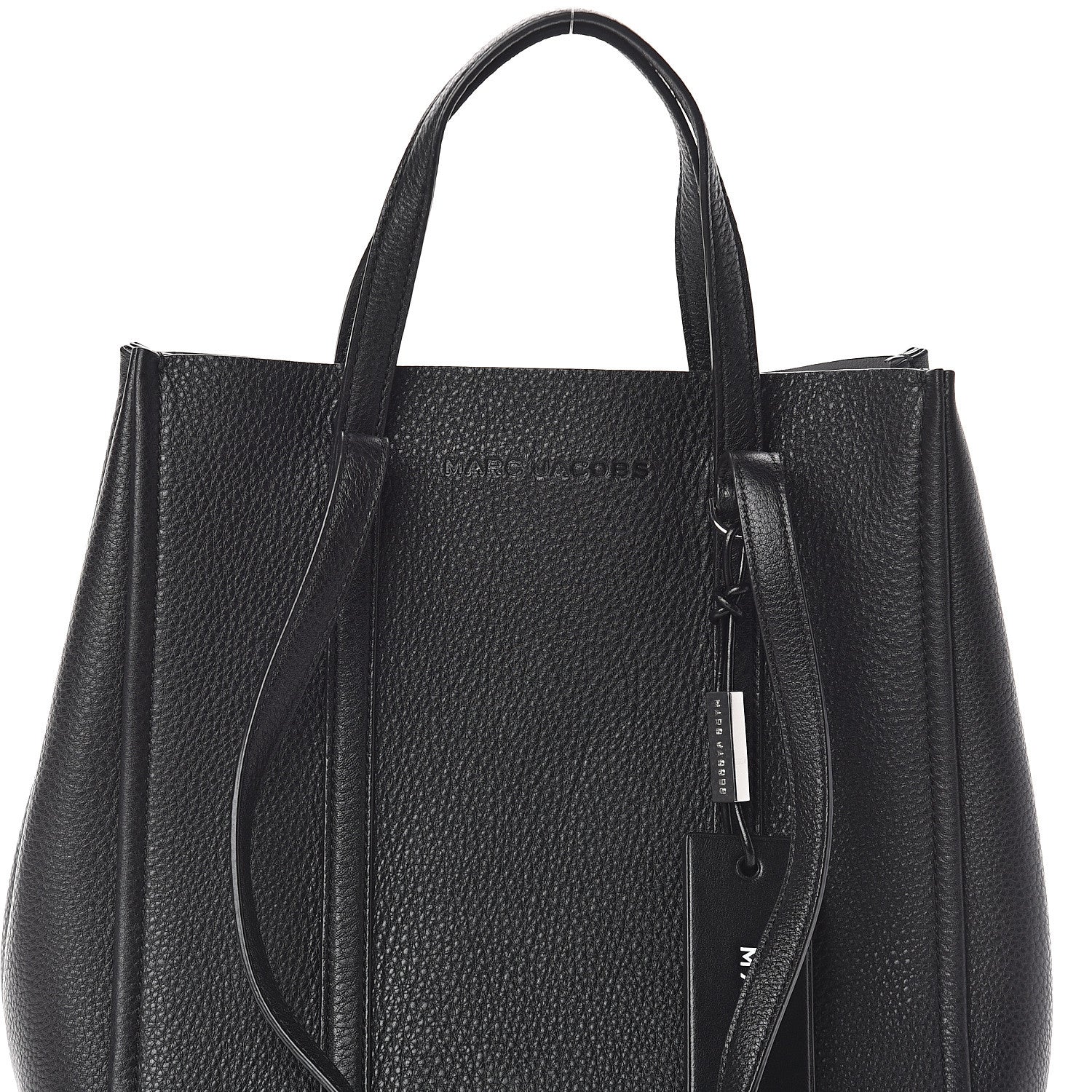 Marc Jacobs Grained Calfskin The Tag Tote Black 6 of 8