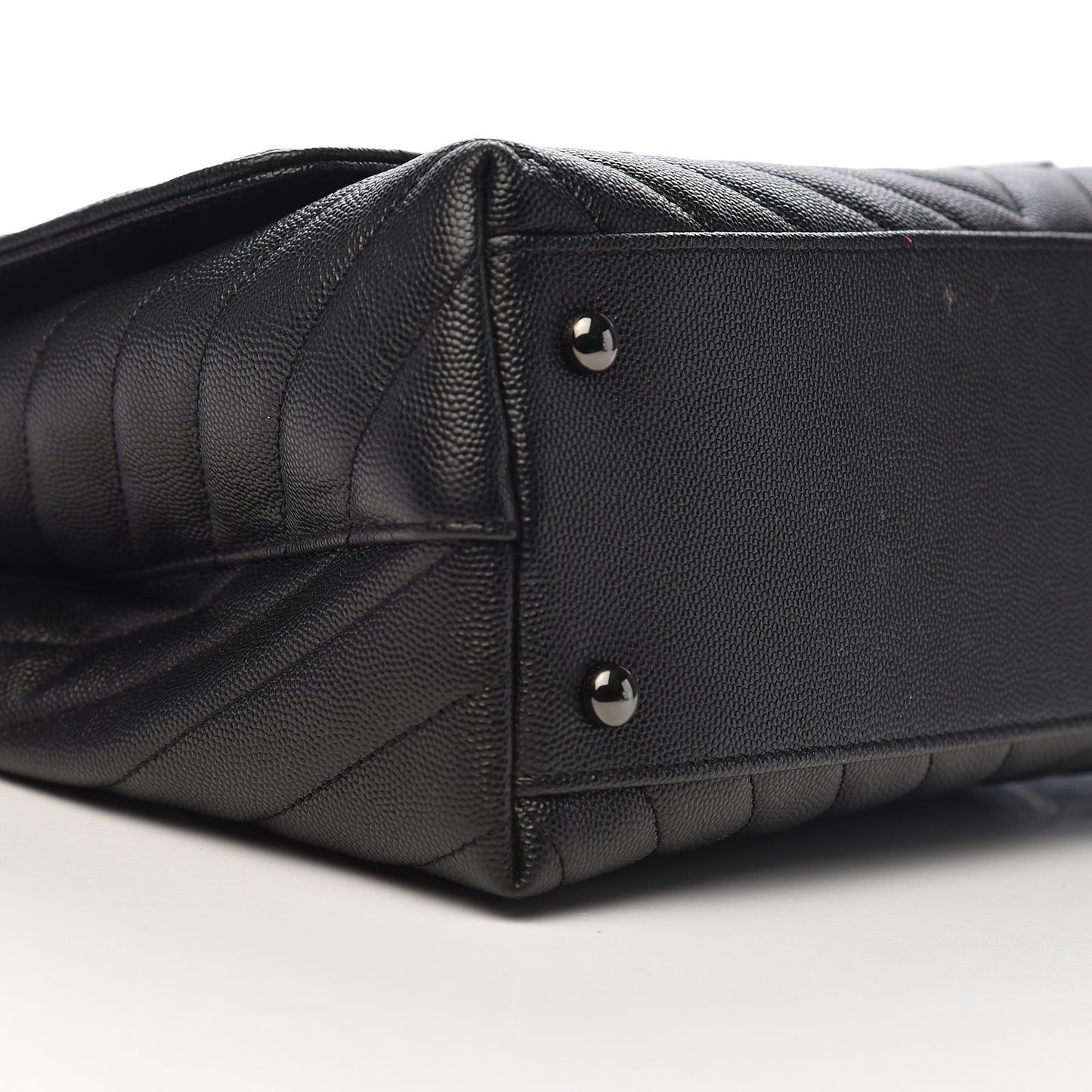 Caviar Chevron Quilted Small Coco Handle Flap So Black