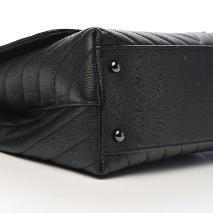 Chanel Caviar Chevron Quilted Small Coco Handle Flap So Black 8 of 11