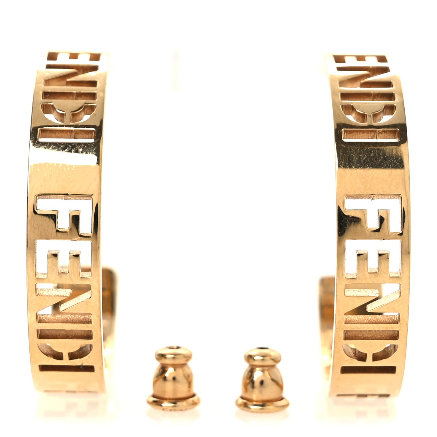 Bronze Small Signature Hoop Earrings Gold