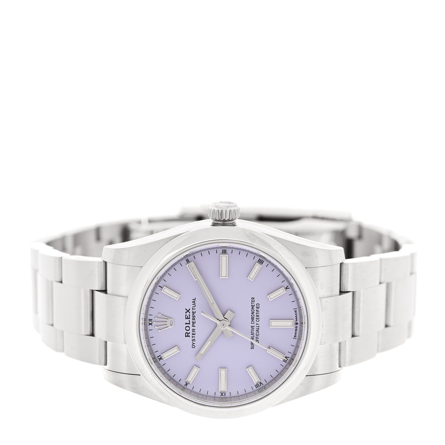 Rolex Stainless Steel 34mm Oyster Perpetual Watch Lavender 124200 2 of 5
