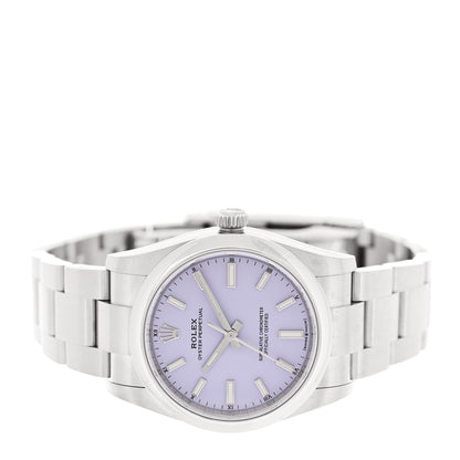 Rolex Stainless Steel 34mm Oyster Perpetual Watch Lavender 124200 2 of 5