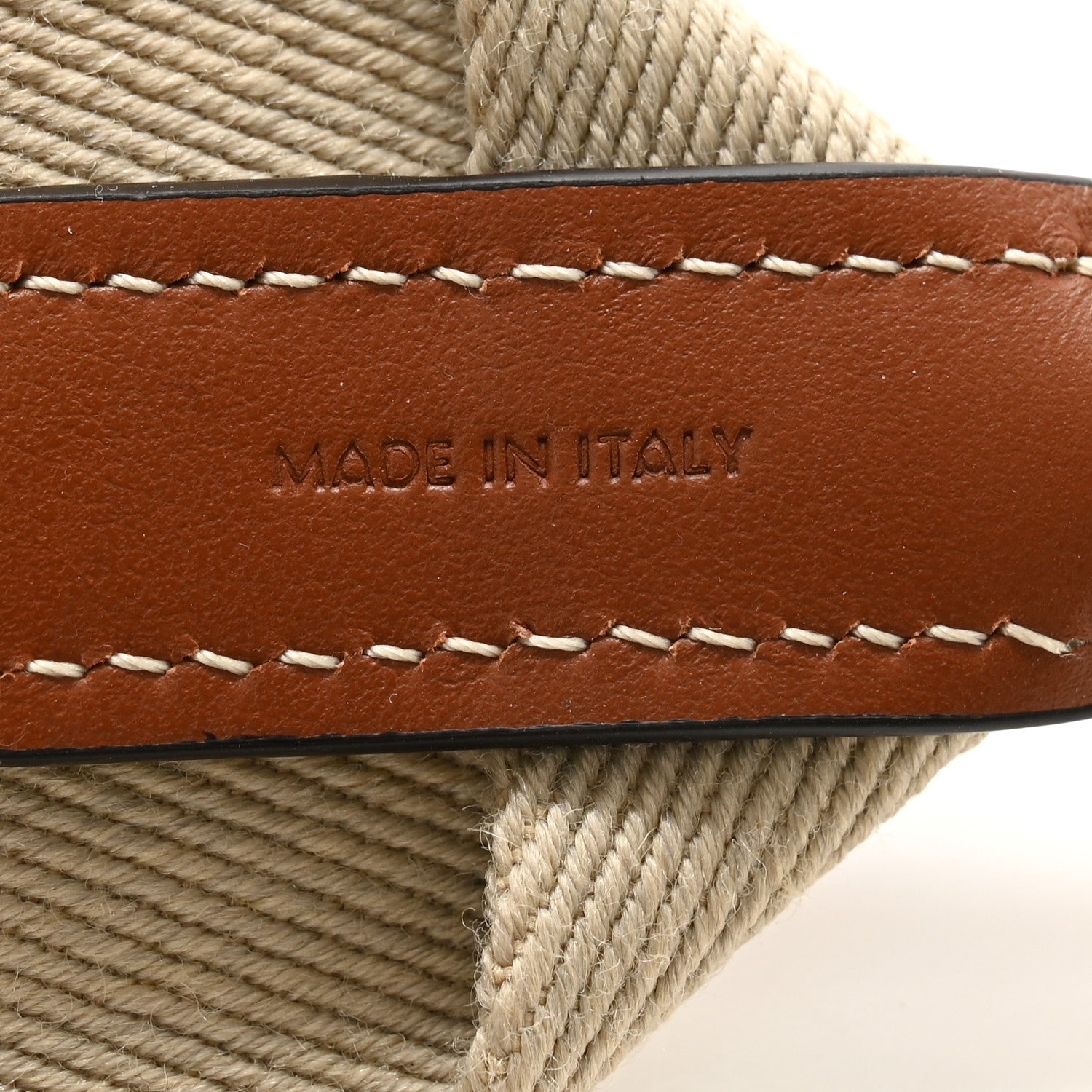 Celine Jacquard Wool Logo Short Strap Beige White 4 of 6