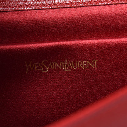 Saint Laurent Textured Calfskin Classic Y Ligne Clutch Red 6 of 19