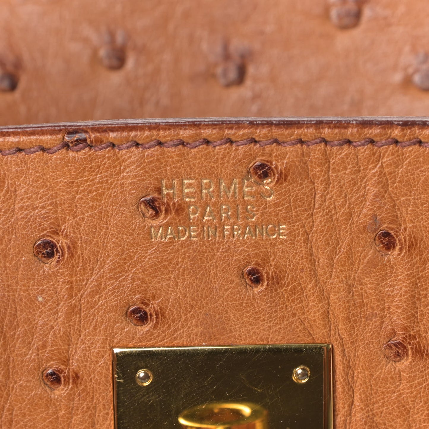 Ostrich Birkin 30 Gold