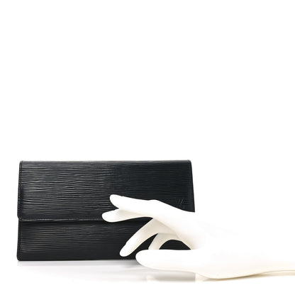 Louis Vuitton Epi Porte Tresor International Wallet Black 2 of 6