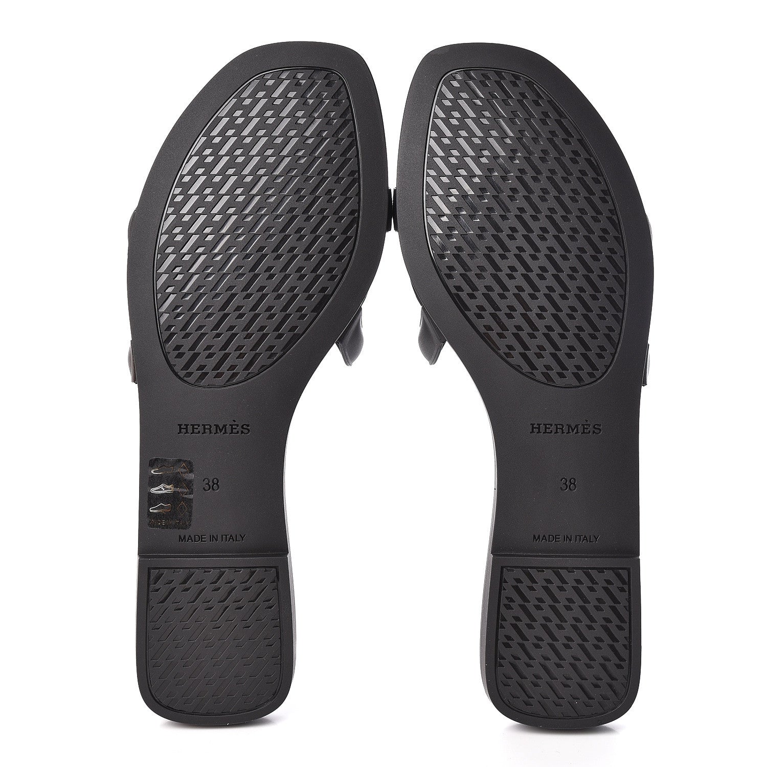 Hermes Rubber Aloha Sandals 38 Black 8 of 9