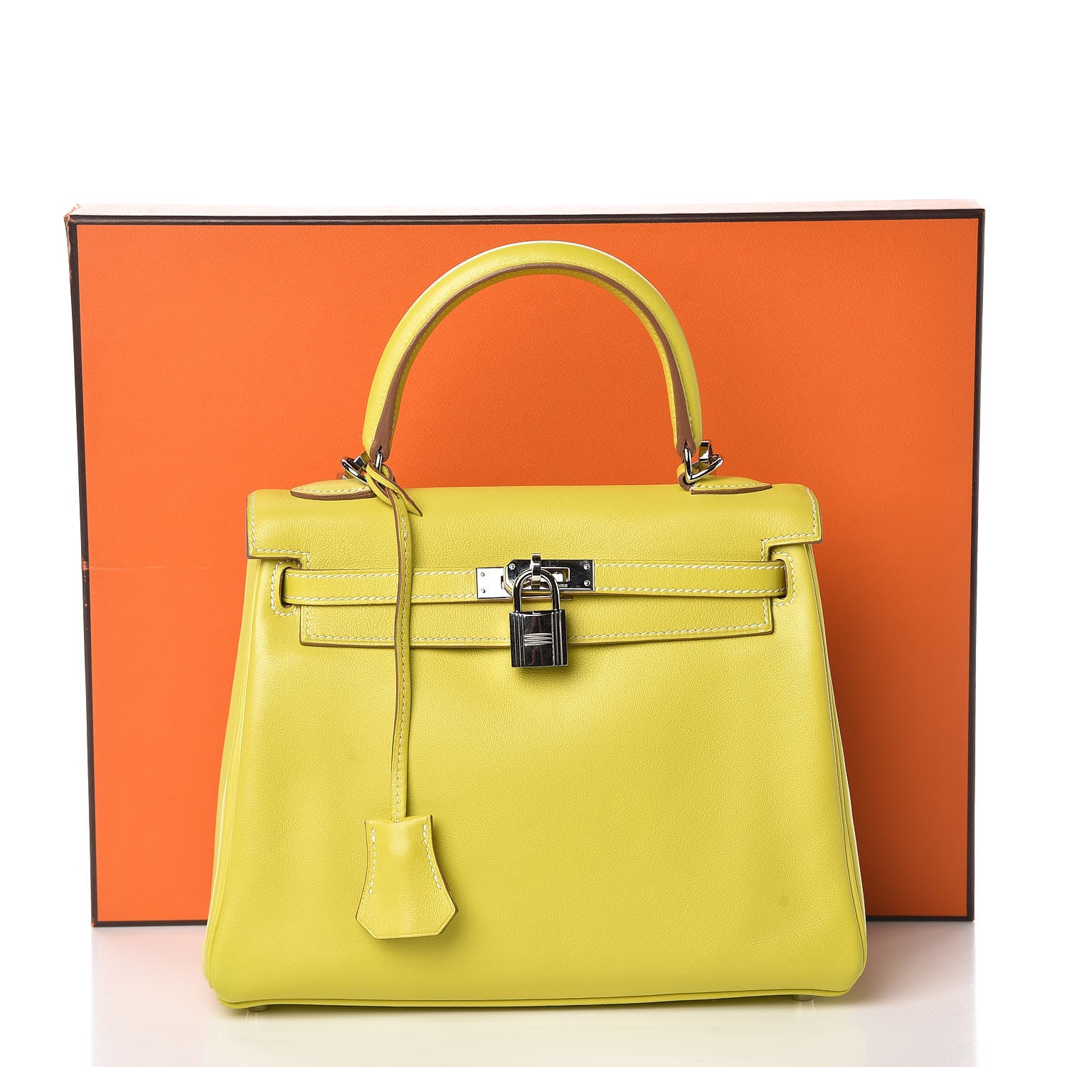 Hermes Swift Kelly Retourne 25 Lime 35 of 35