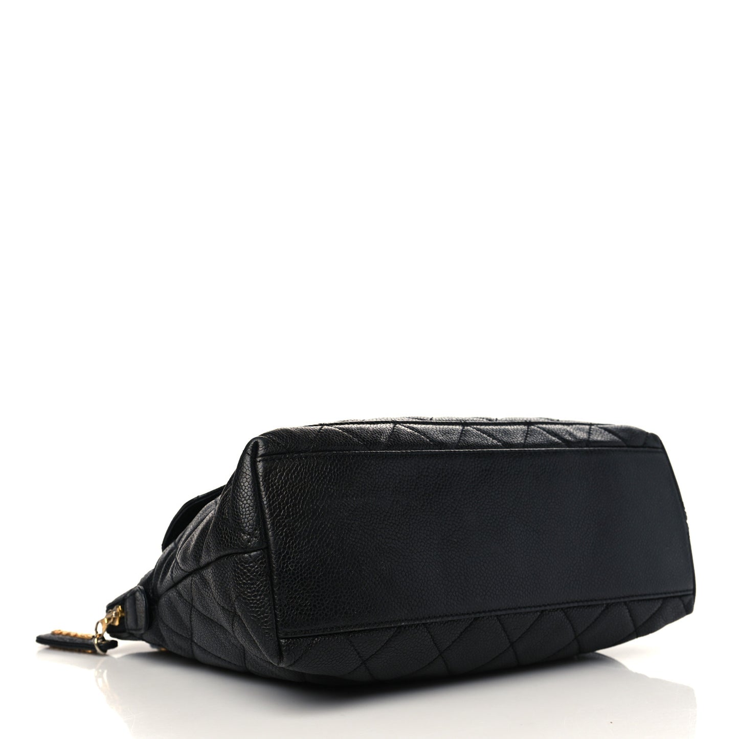 Caviar Quilted Flap Shoulder Bag Black