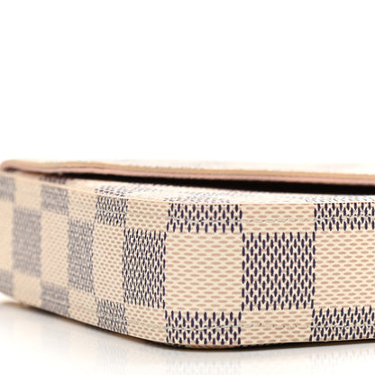 Louis Vuitton Damier Azur Pochette Felicie Chain Wallet Rose Ballerine 9 of 11