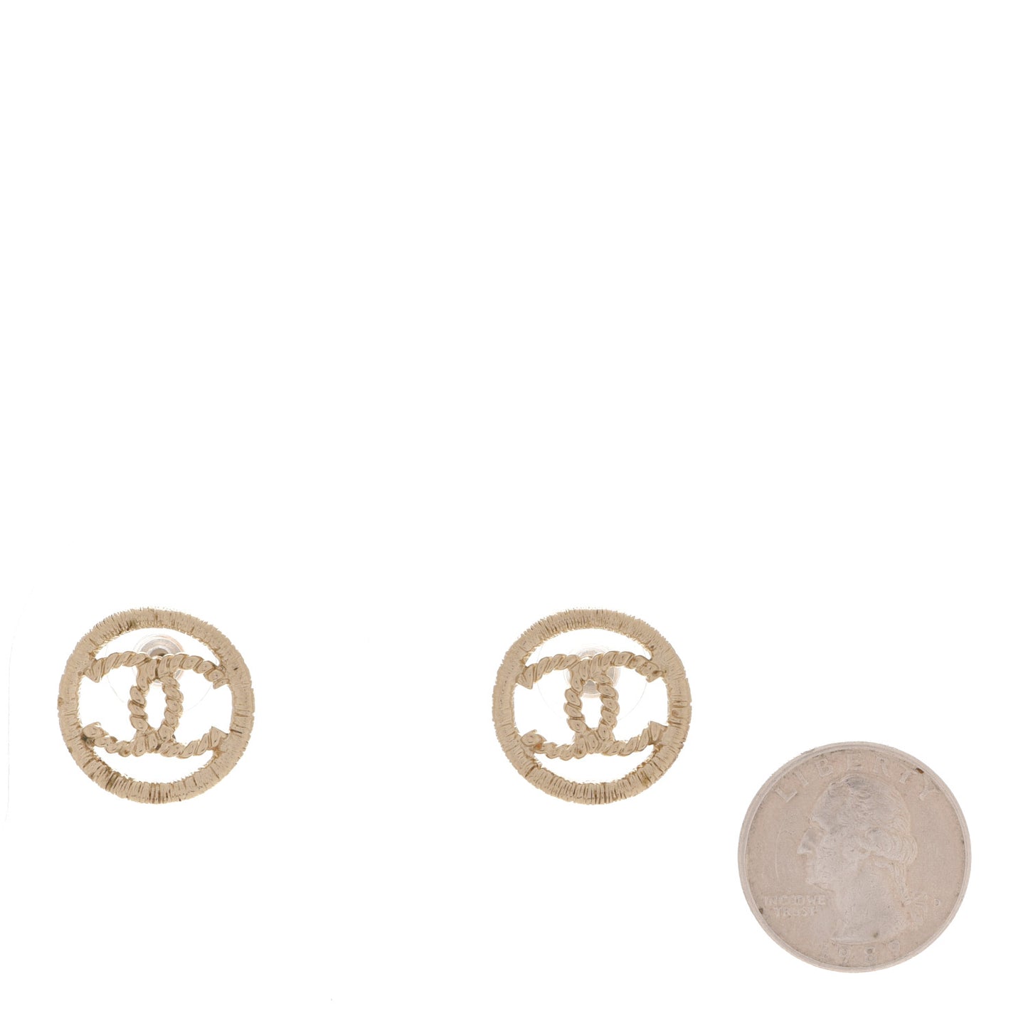 CC Round Rope Earrings Gold