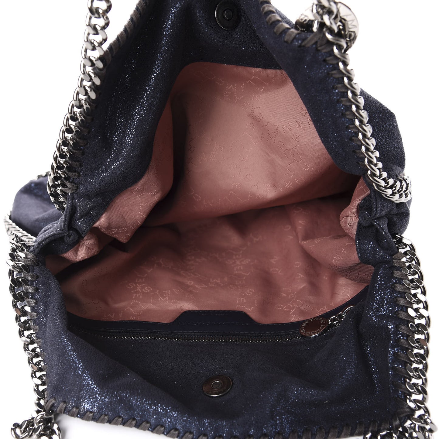 Metallic Shaggy Deer Small Falabella Tote Navy