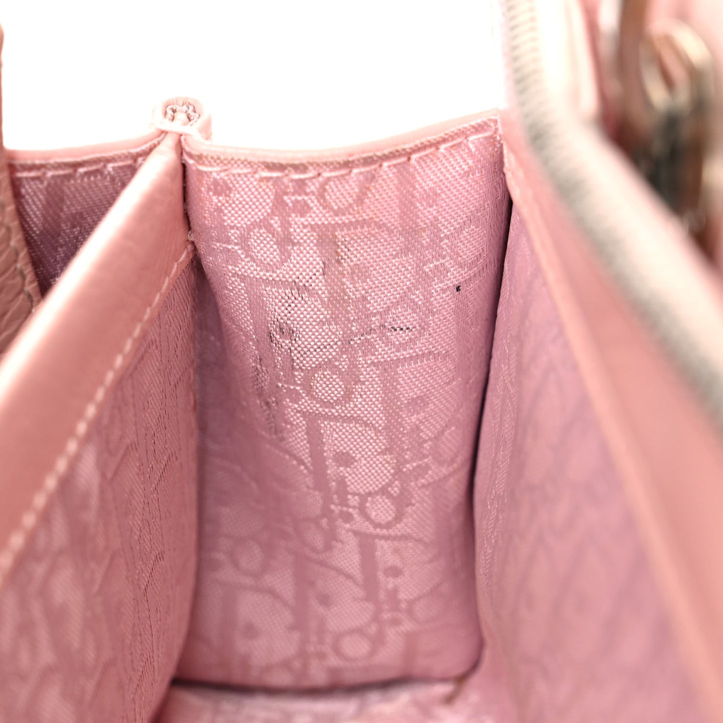 Lambskin Cannage Soft Lady Dior East West Light Pink
