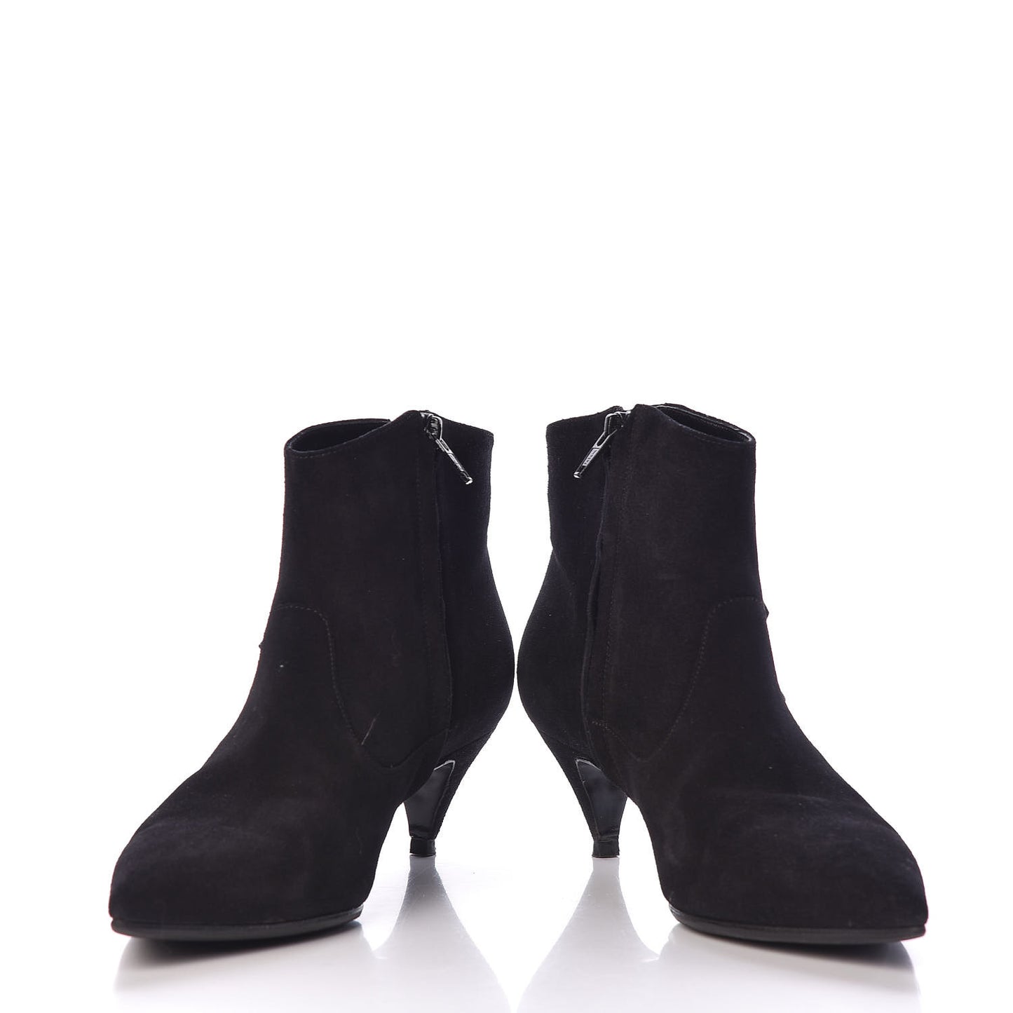 Suede Fringe Cat Ankle Boots 36.5 Black