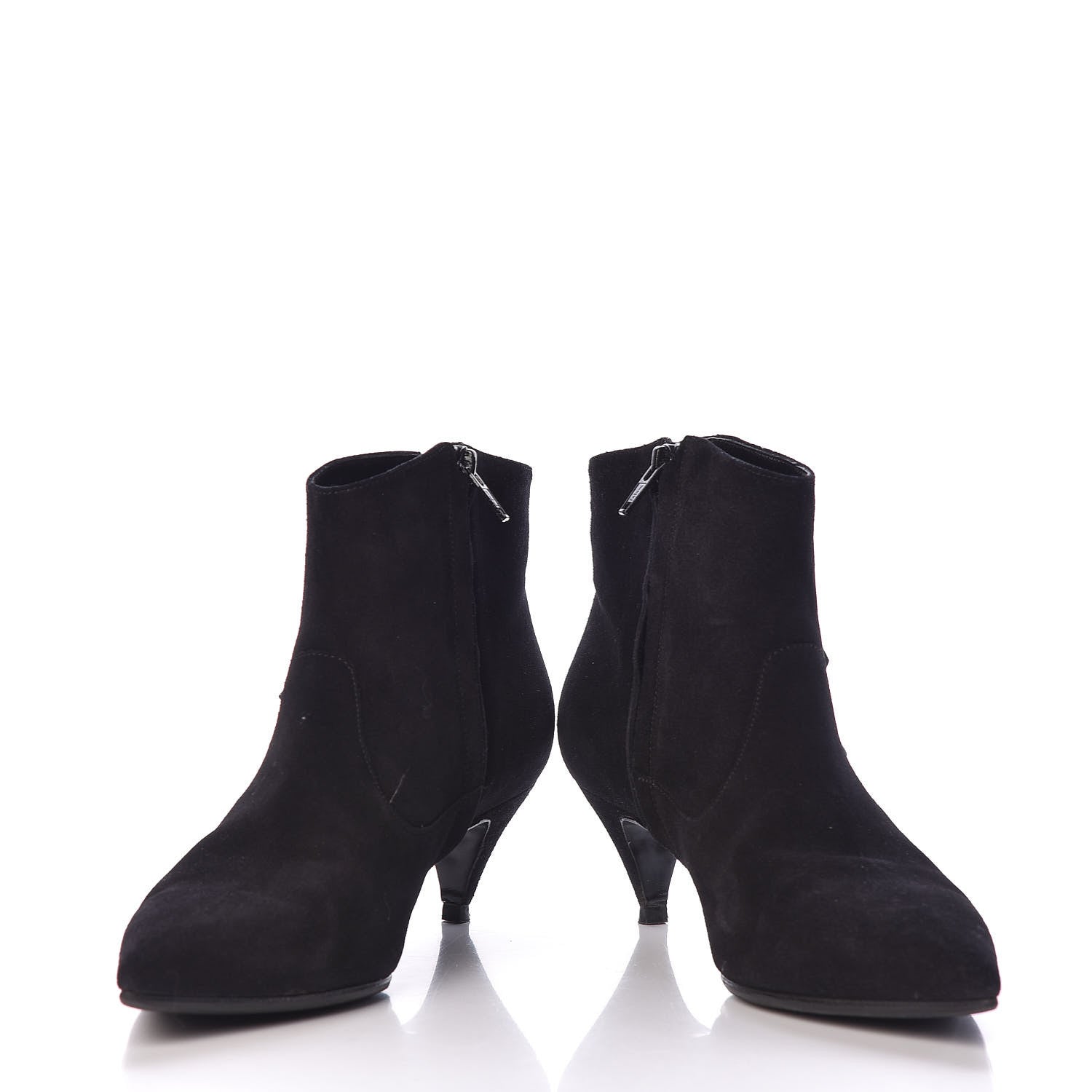 Saint Laurent Suede Fringe Cat Ankle Boots 36.5 Black 5 of 12
