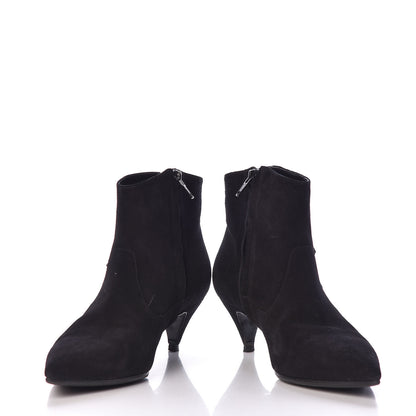 Saint Laurent Suede Fringe Cat Ankle Boots 36.5 Black 5 of 12